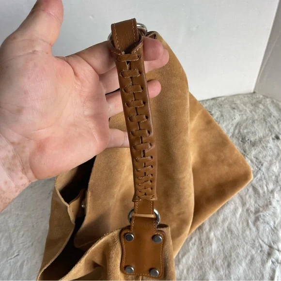 MAURIZIO TAIUTI Suede Leather Tan Color Hobo Bag - Picture 4 of 13